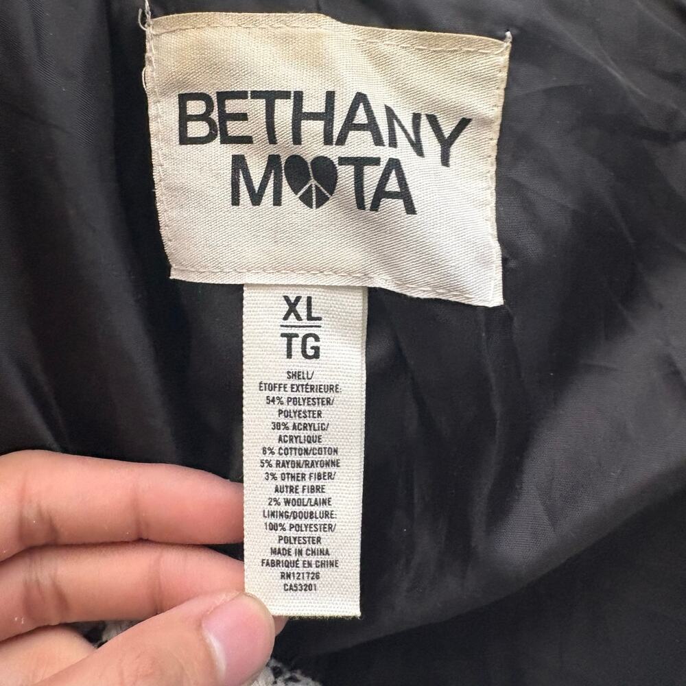 Bethany Mota Coat Womens XL White Herringbone Skirted Collared Career Formal - Picture 6 of 6